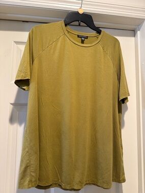 Eileen Fisher Olive Short Sleeve Crew Neck Staple Tee Medium